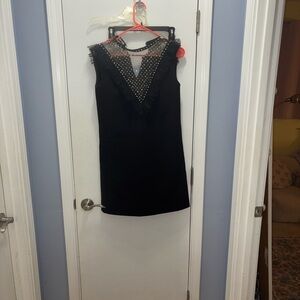 Miu Miu Black Dress with White Polka Dot Detail